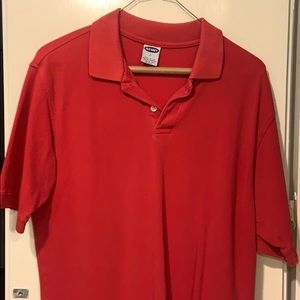 Old navy shirt sleeve collared red shirt.